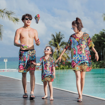  Parent-child swimsuit A family of three sunscreen skirt baby Korean girl childrens new conservative couple family outfit