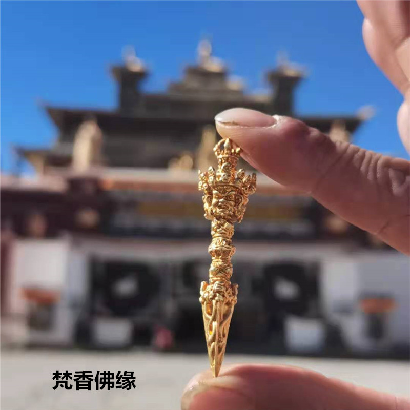 Tibetan-style pendant Samye Monastery Vajrapani Vajra pupa temple knots respectfully ask for straight hair