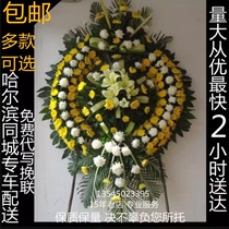Harbin flowers white matter floral wreaths funeral funeral funeral funeral supplies funeral Supplies White Chrysanthemum Flowers for flowers and baskets Tongcheng