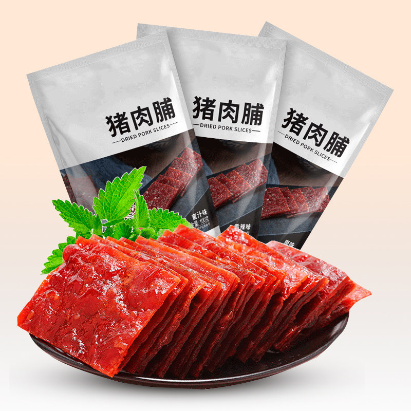 Honey preserved pork snacks 100g spicy original food Dry cooked meat Jingjiang specialty snack food snacks
