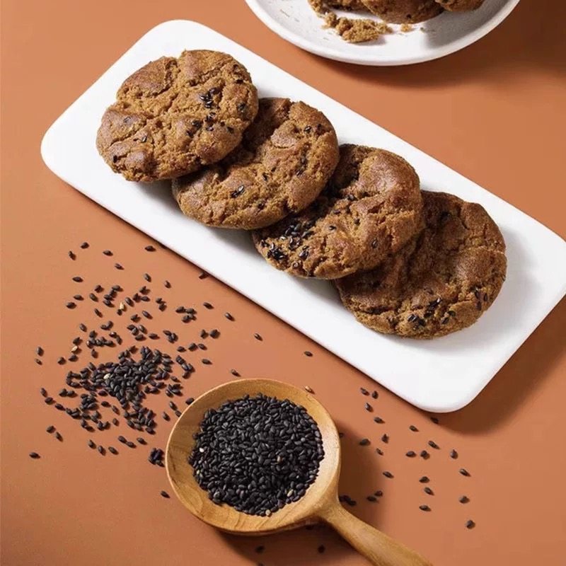 Five Black Sugar-Free Peach Crisp Individually Packaged Black Rice Black Bean Black Sesame Snack for Diabetics, Sugar-Free, Hunger-Relief, Leisure Snack