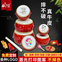 Free custom painted 5 6 7 8 inch cowhide drum snare drum Childrens drum Hall drum Kindergarten percussion toy