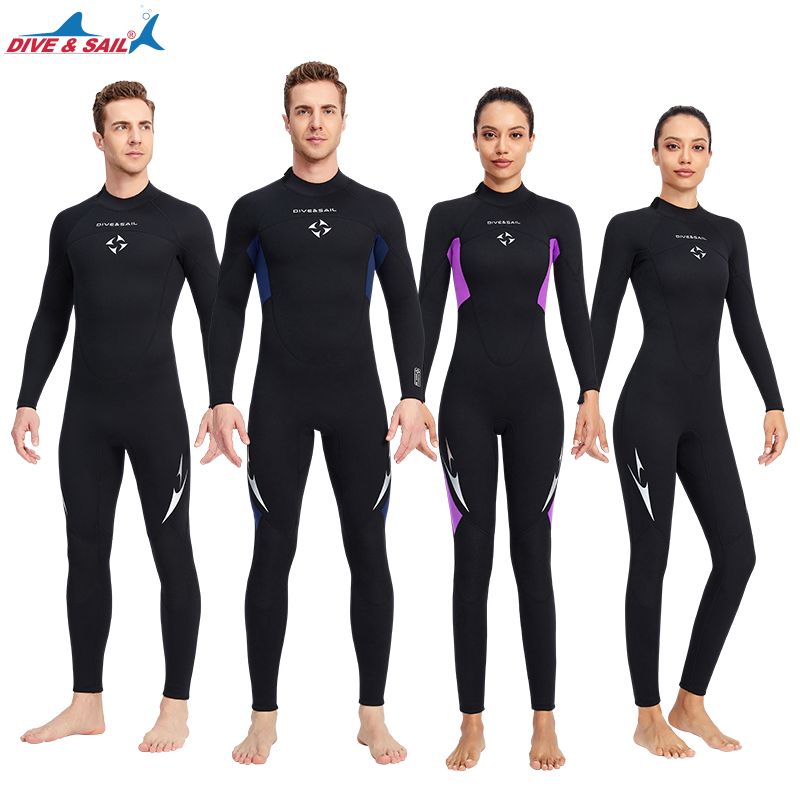 Divesail Wetsuit Women's One-Piece Swimming Jellyfish Suit Snorkeling Cold-Proof Warm Wet Suit 3mm Diving Suit Men's