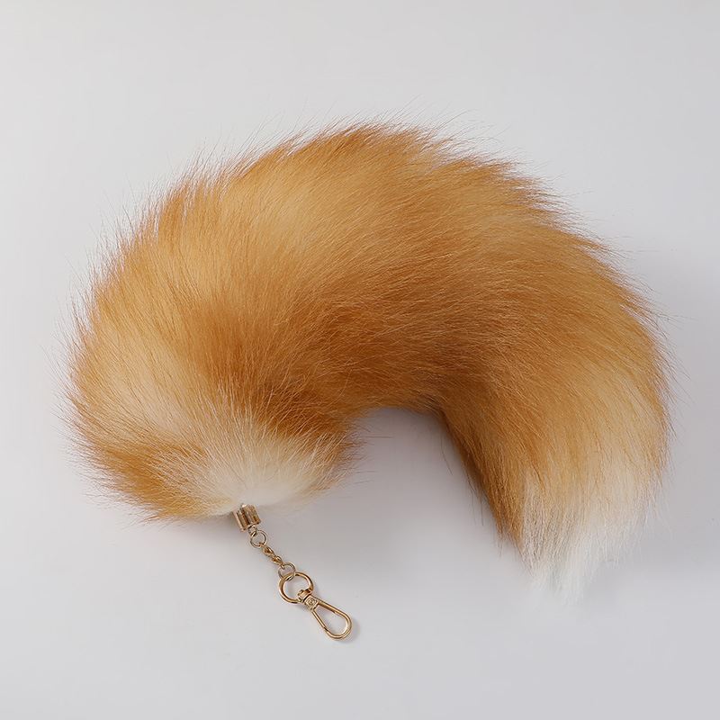 Real Fur Fox Tail Bag Pendant, School Bag Faux Fur Decoration, Cartoon Doll, Car Keychain Accessory