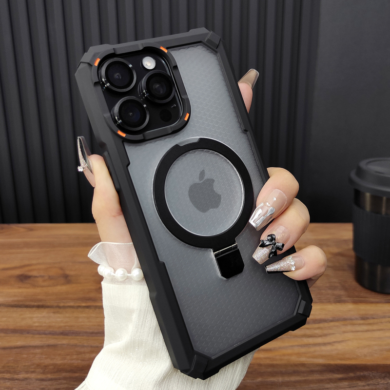 Suitable for Apple 17 Phone Case, iPhone 16 Pro Max, Skin-Feel Matte, 86% off Foldable Stand, 13 Airbag Anti-Drop, 12 Magnetic Charging, 15 Silicone Anti-Slip Protective Case, Personalized and Simple D64