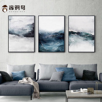 Modern simple luxury dining room living room sofa background wall decoration oil painting pure hand-painted abstract triple oil painting hanging painting