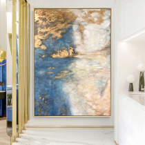 Pure hand-painted oil painting corridor hanging painting living room three-dimensional gold foil thick pigment large size art porch decorative painting