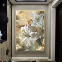 Graffiti bird pure hand-painted abstract oil painting restaurant hanging painting living room porch corridor gold foil flower bedroom bedside oil painting