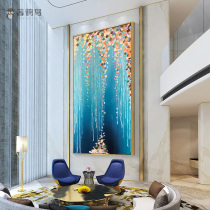 Nordic modern abstract porch hanging painting large villa aisle corridor background wall decorative painting pure hand-painted oil painting