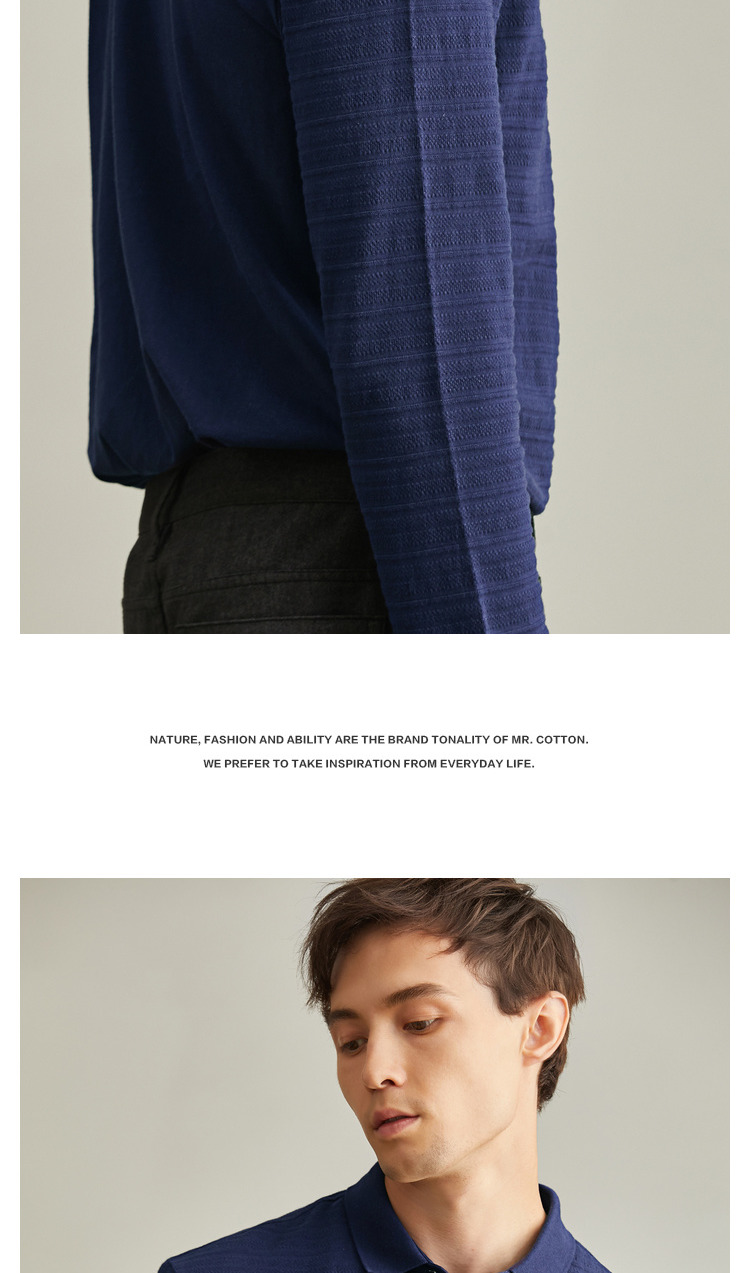 Ông Cotton Nam Mùa Thu Mới Người Đàn Ông Cotton Jacquard Áo Dài Tay Áo Thời Trang Áo thun Lapel Áo sơ mi Paul t shirt polo
