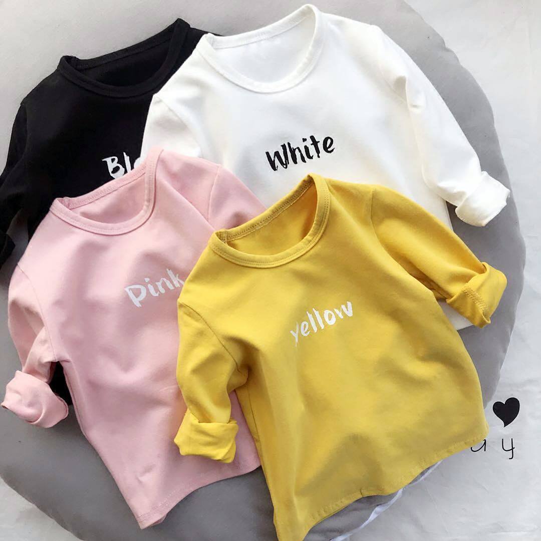 Cotton 2021 children Base shirt Spring and Autumn New Korean boys solid color coat girl round neck long sleeve T-shirt