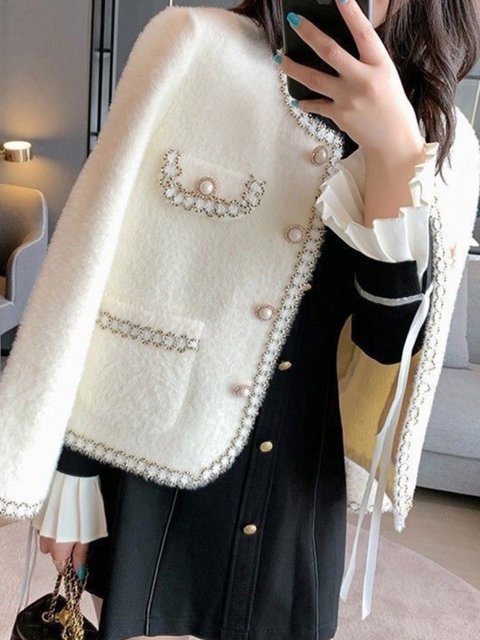 Mink velvet cardigan for women autumn and winter 2023 new style women's style top small fragrant sweater versatile knitted jacket trendy