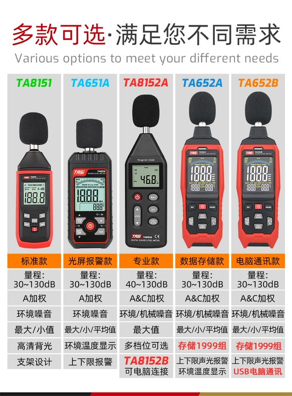 Máy đo tiếng ồn Tyans máy dò decibel âm thanh dụng cụ kiểm tra tiếng ồn hộ gia đình máy đo âm lượng máy đo mức âm thanh thiết bị đo tiếng ồn