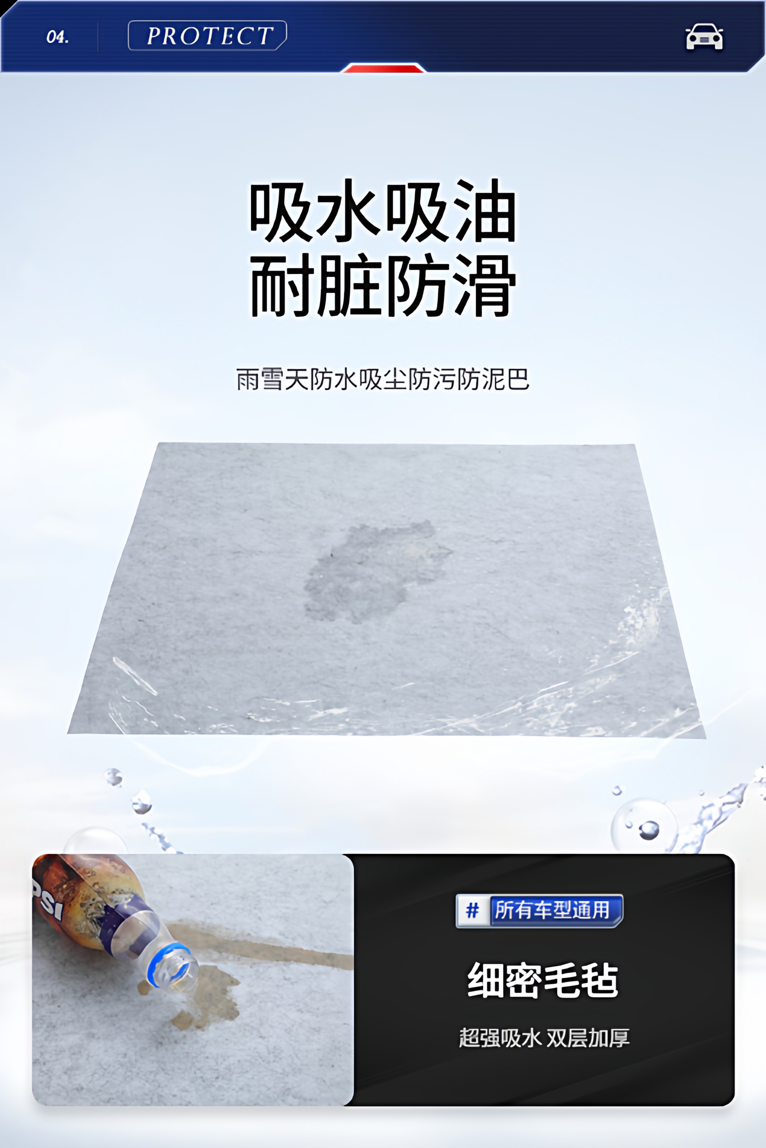 Disposable Car Floor Mats, No Need to Wash, Universal, Dirt-Resistant, Water-Absorbent, Dust-Proof, Anti-Fouling, Anti-Mud Felt Floor Mats for Rainy and Snowy Days