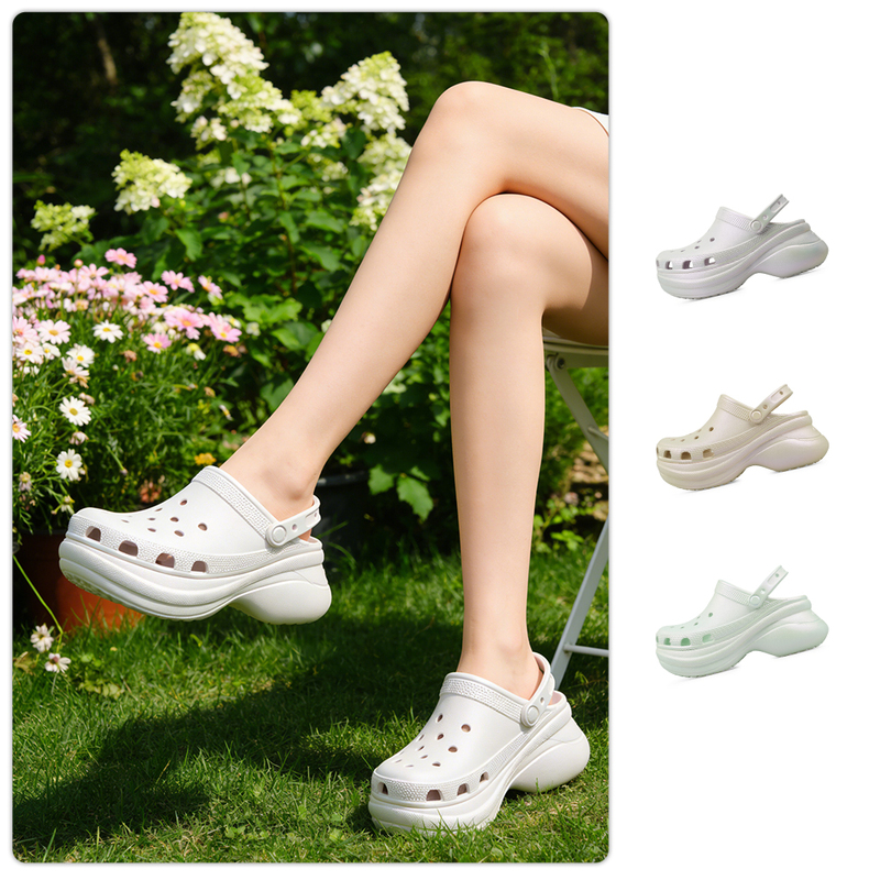 Crocs Retro Iridescent Clogbae Clogs Height-Increasing Women's Shoes Thick-Soled Beach Sandals 213220