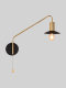 Modern Minimalist Wall Lamp, Light Luxury Study Bedside Reading Led Creative Swing Arm Long Rod Bedroom Brass Wall Lamp