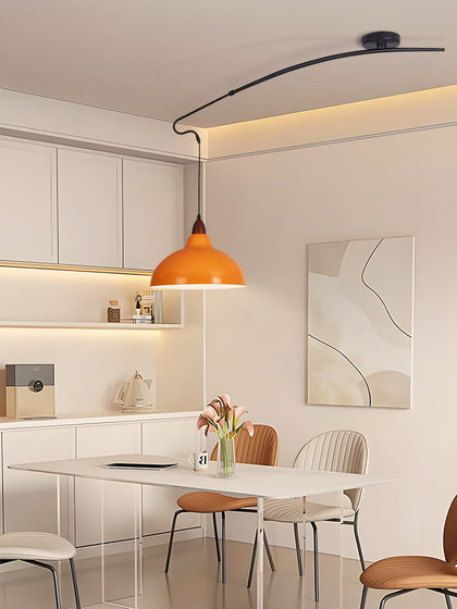 Long pole rotating and shiftable villa telescopic swing arm chandelier designer minimalist retro fishing Italian restaurant chandelier