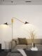 All-Copper New Wall Lamp, Light Luxury Dining Room Master Bedroom Wall Lamp, High-End Bedside Lamp, Double-Headed Long-Arm Swing Arm Wall Lamp Design