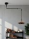 Swing Arm Long Rod Restaurant Chandelier, Mid-Century Style Flying Saucer, Movable Round Table Bar Island, Bauhaus Retro Mechanical Arm Lamp