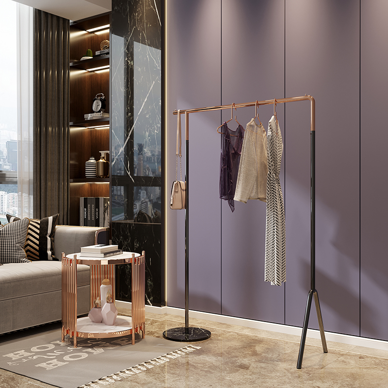 U+Home | stainless steel coat rack home hanging hanger floor to ceiling bedroom simple modern home light luxury marble