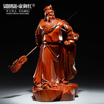 Huali wood carving Guan Gong ornaments mahogany Guan Erye statue Wu Caishen Guan Gong Buddha statue car solid wood Guan Ge