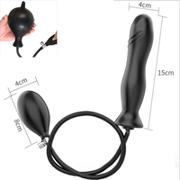 Inflatable Anal Plug Dildo Vibrator Expandable Pump Vagina D
