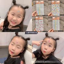 Export single female baby red dot beauty mole stickers Childrens performance forehead stickers girls Rhinestone gem ear stickers tide