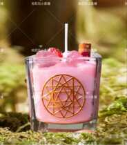 Flower and grass Crystal scented candle glass square Cup Chiba rose fragrance natural soy wax beeswax romantic smokeless candle