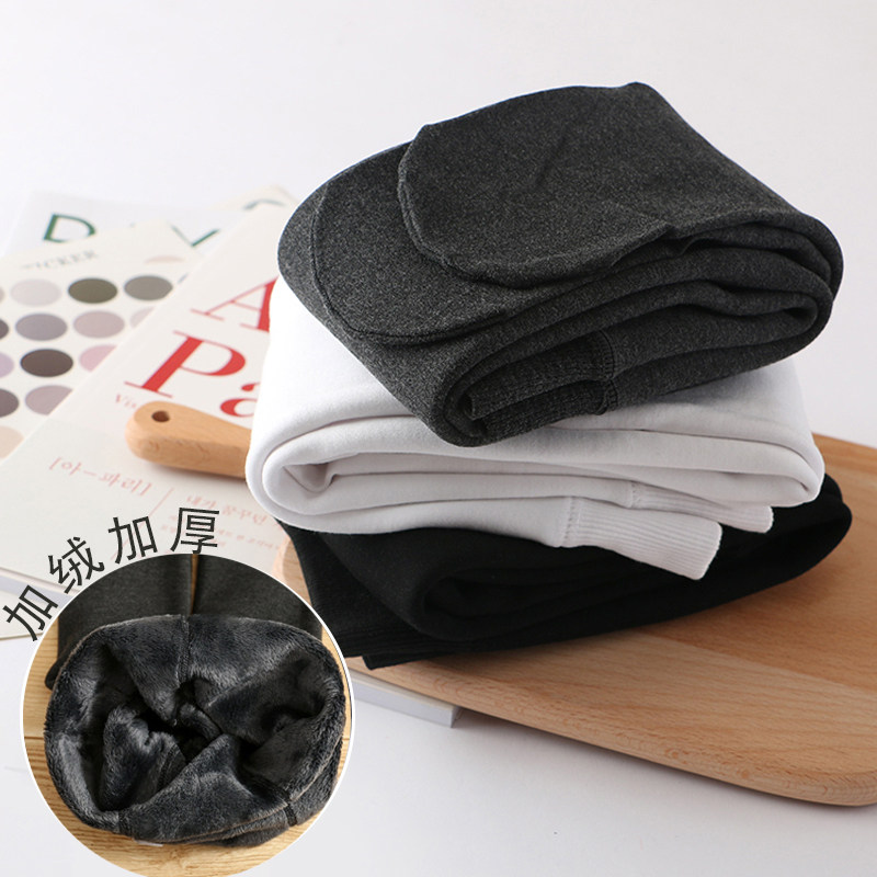 Girl Plus Suede Pants Socks Autumn Winter Children's Baby Thickening Inner Hitch Pants Pure Cotton White Dancing Socks Black stockings