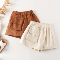 (Clearance does not return) girls pants summer children foreign jeans culottes sports shorts overalls