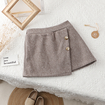 (Clearance does not return) girls skirt A- line dress skirt autumn and winter Children Baby hairy plaid skirt