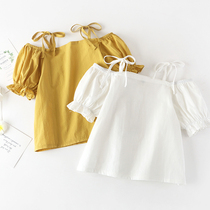 (Clearance does not return) girls camisole vest foreign summer childrens cotton doll shirt thin shirt