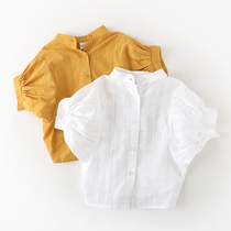Childrens shirt womens short sleeve summer 2020 foreign girl cotton shirt summer clothes T-shirt baby bubble sleeve shirt