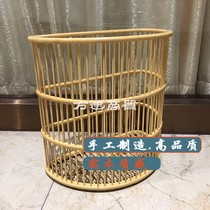  Bamboo and rattan towel basket Hotel rooms semicircular dirty towel storage basket linen basket Household dirty clothes basket linen basket