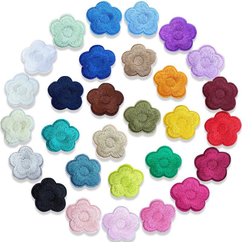 33-color small plum blossom embroidery cloth patch patch sheet tablecloth clothes hole repair small smoke hole decal wild