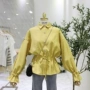 Thu đông 2018 phiên bản Hàn Quốc thắt lưng eo thon gọn mỏng màu áo liền thân ngắn đoạn áo dày áo gió áo khoác E144 áo khoác bò nữ