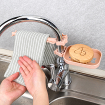 Sink Dishwashing sink Faucet shelf Kitchen sponge Dishwashing cloth rag drain rack Clip-on storage shelf