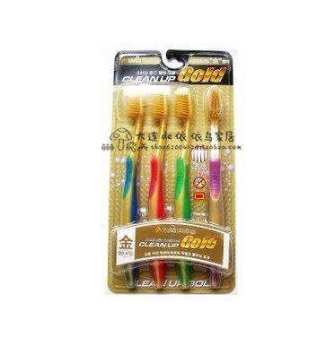 South Korea imported fine-haired toothbrush soft-haired gold nano household cleaning teeth oral manual super value 4 packs popular