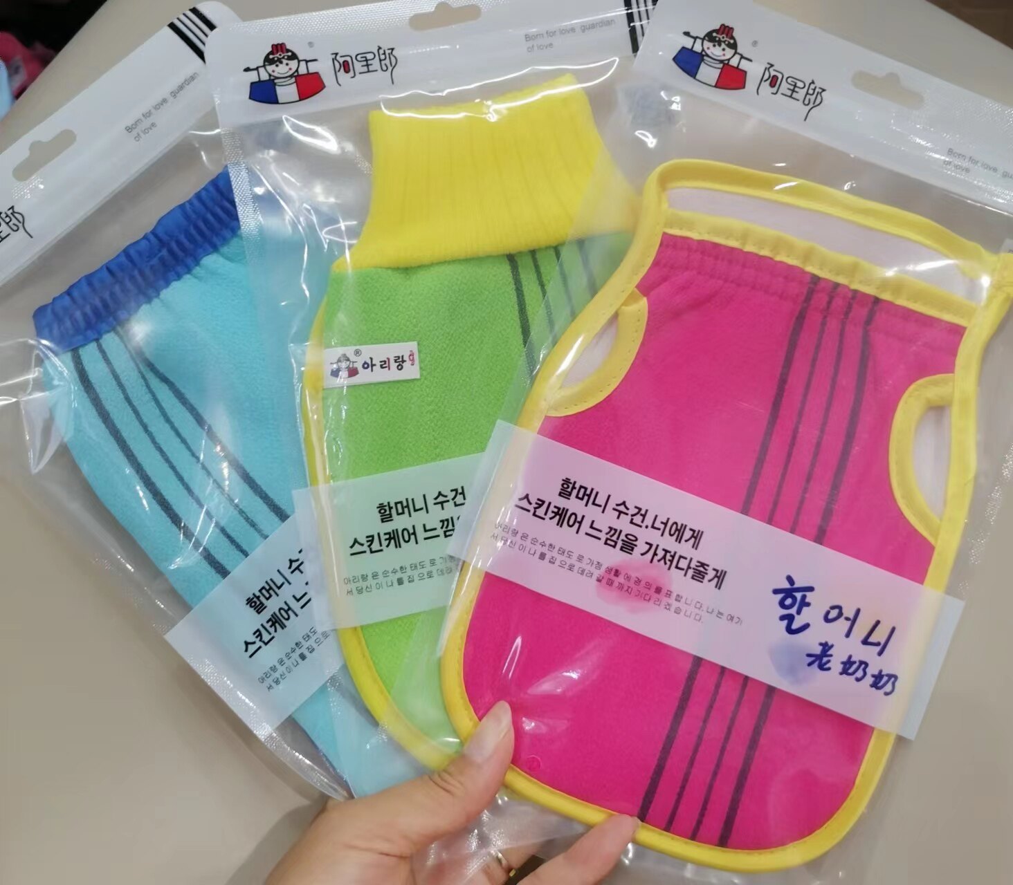 Korea wash towel Arilan without pain ash to wash ash and rub ash and rub the ash strong mud and back bath towel