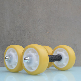Abdominal Wheel with Double Bearings, Four-Wheel High-Difficulty Abdominal Muscle Wheel, Silent, Household, Eco-Friendly, Rubber Wheel, One-Hand Training Wheel