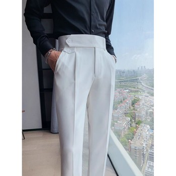 Men's nine-point suit trousers spring and summer thin straight-leg loose anti-wrinkle business drape slim fit trousers for men with small feet Men's nine-point suit trousers spring and summer thin straight-leg loose anti-wrinkle business drape slim fit trousers for men with small feet