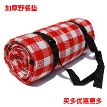 Outdoor picnic mat moisture-proof mat camping mat extra thick waterproof spring outing lawn picnic cloth red and white plaid