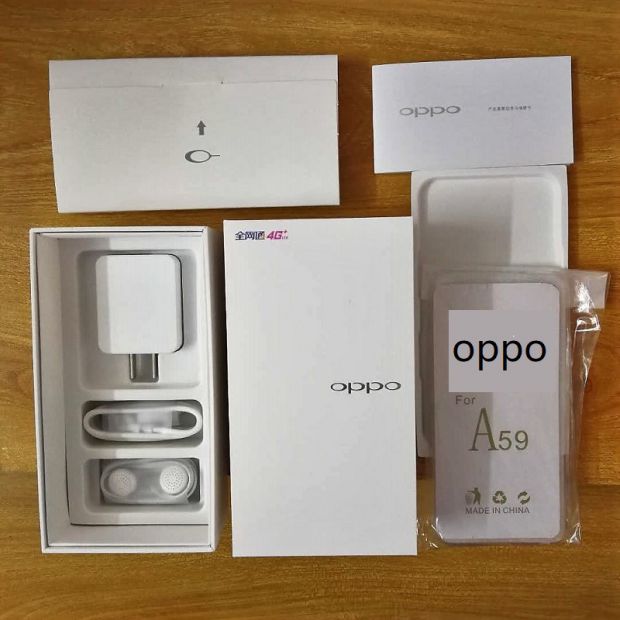 OPPO A59 hộp đóng gói điện thoại di động chính hãng A59S sạc cáp dữ liệu đầu A59M phụ kiện tai nghe