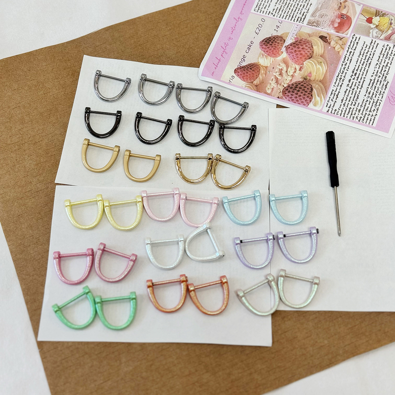 Car Keychain, Horseshoe Buckle, Pearlescent Colorful Horseshoe Buckle Car Keychain, DIY Car Keychain Bag Hanging Accessories