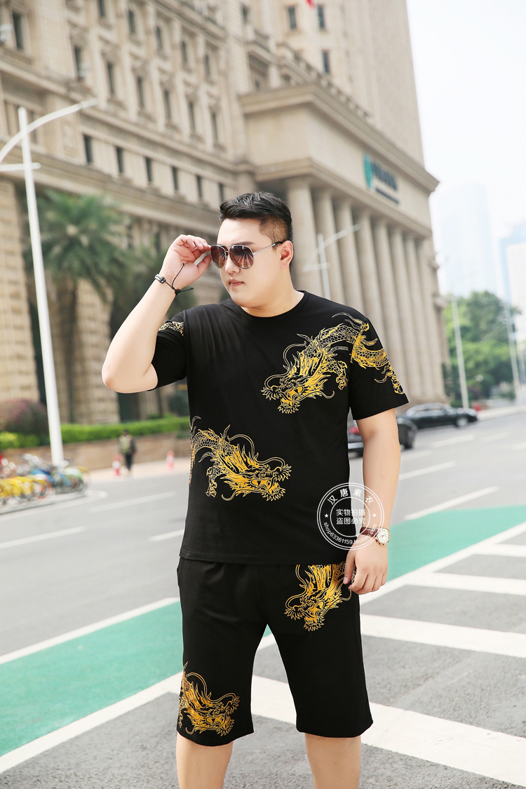 Mùa hè kích thước lớn nam ngắn tay t-shirt phù hợp với lòng từ bi của nam giới nửa tay lỏng cộng với phân bón XL chất béo chất béo 佬 t 桖