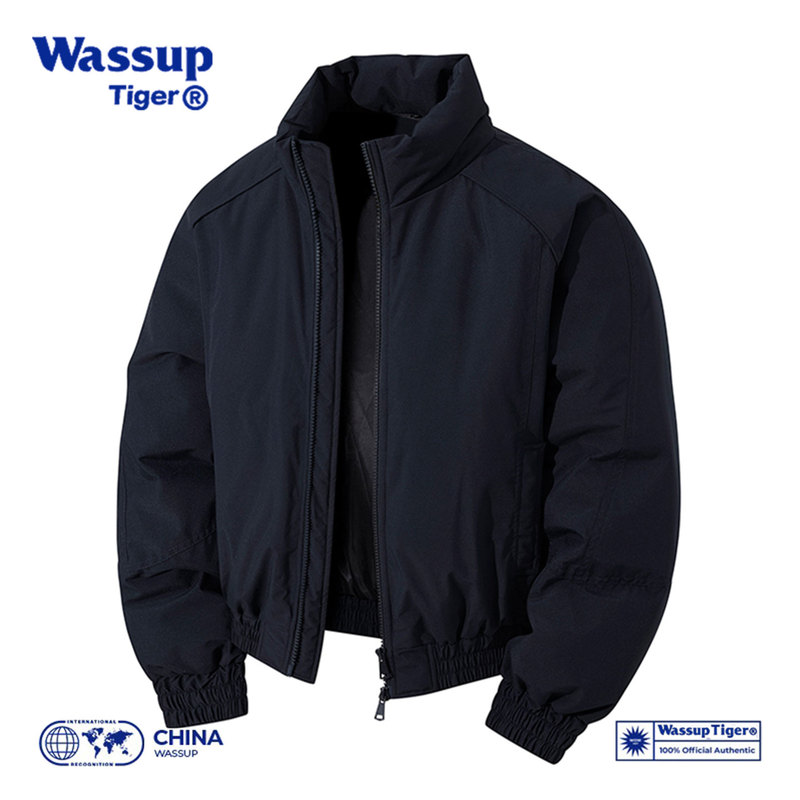 Wassup Tiger Winter American-Style Stand-Up Collar Three-Proof Pilot Cotton Jacket Men's Cleanfit Warm Top Coat