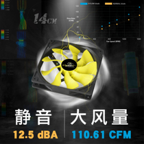 14cm large air volume chassis fan CPU fan desktop computer PWM cooling fan 12cm temperature control ultra quiet