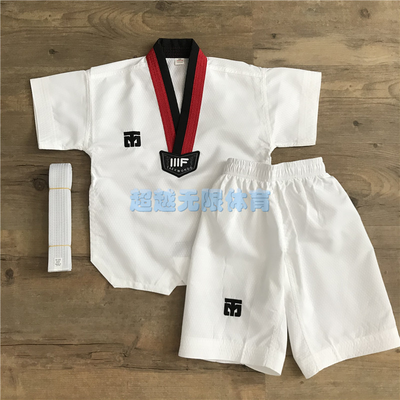New Bottle Taekwondo Children Short Sleeve Summer Training Costume Lightweight Sky Dry Slip Soft Men and Women Short Shorts