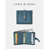 High-end goatskin short wallet womens ins large capacity genuine pickup bag all-in-one bag ultra-thin drivers license wallet