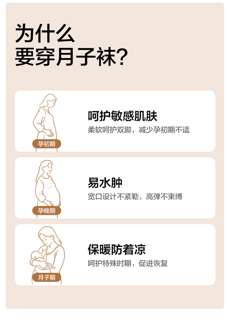 全棉时代月子袜孕妇打底纯棉软弹不勒脚肿专用抗菌中长筒宽口袜 — 4